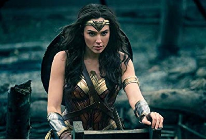 Gal Gadot in Wonder Woman's poster.